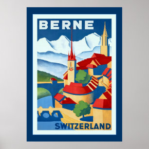 Die Bern ~ Schweiz ~Vintage Schweizer-Reise Poster