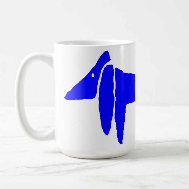 Die berühmte Blue Dog-Dackel Kaffeetasse (Links)