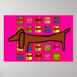 Die berühmte Dackel Abstrakt Quilt Poster