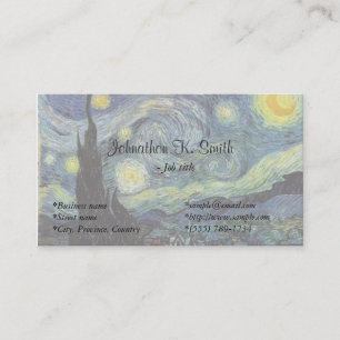 Die berühmte Kunstgeschichte Starry Night Visitenkarte