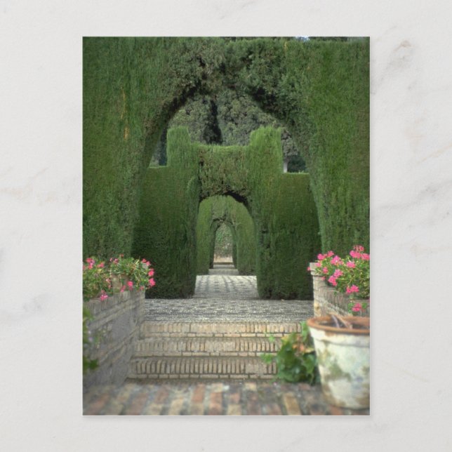 Die berühmten Gärten der Alhambra, Granada, Spanie Postkarte (Vorderseite)