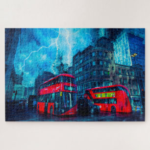 Die berühmten Red London Buses.
