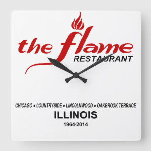 Die berühmten Restaurants von Illinois Quadratische Wanduhr