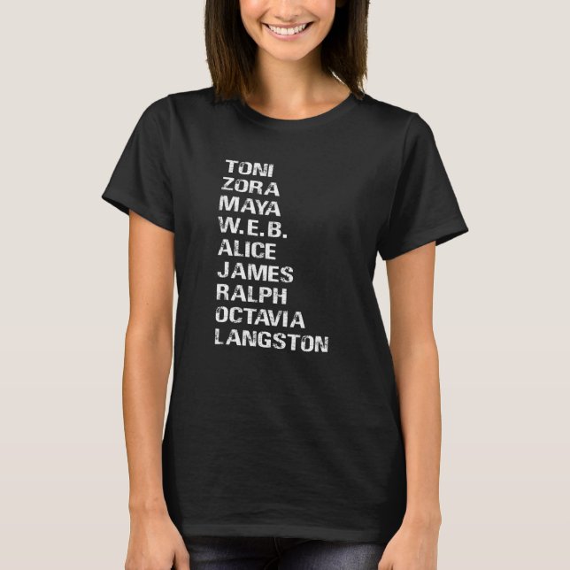 Die berühmten schwarzen Autoren des 20. Jahrhunder T-Shirt (Vorderseite)