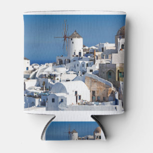 Die berühmten Windmühlen in Oia Santorini, Grieche Dosenkühler