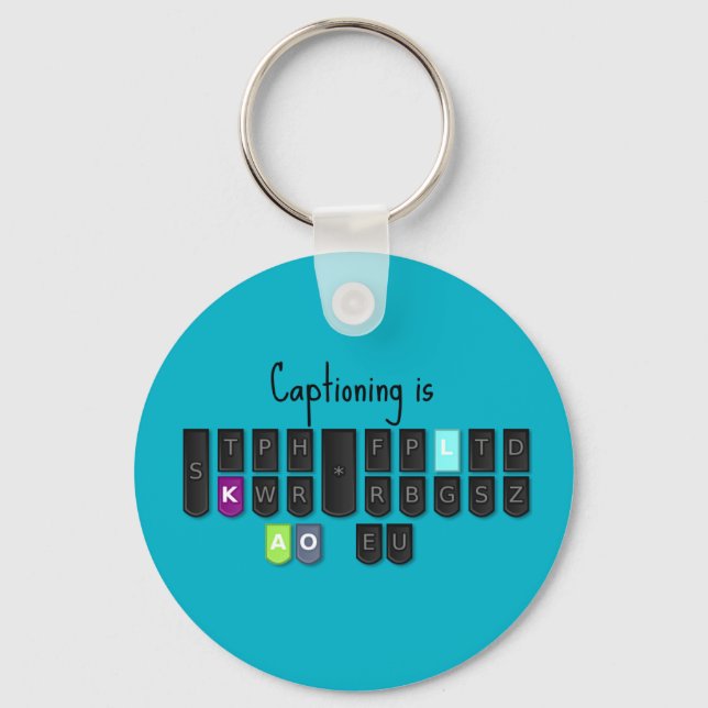 Die Beschriftung ist Cool Steno Keyboard Key Fob Schlüsselanhänger (Vorderseite)
