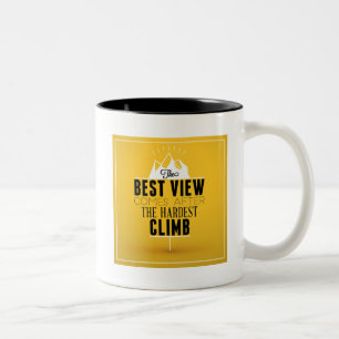 Die beste Ansicht kommt nach dem härtesten Zweifarbige Tasse