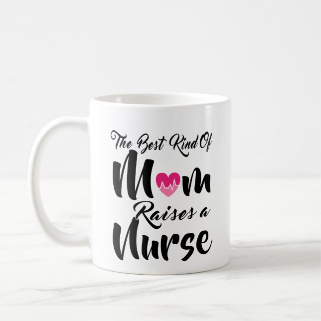 Die beste Art der Mama hebt eine Kaffeetasse (Links)