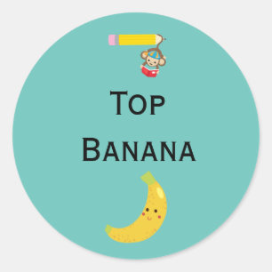 Die beste Banane mit dem "Hanging Monkey Award Rib Runder Aufkleber