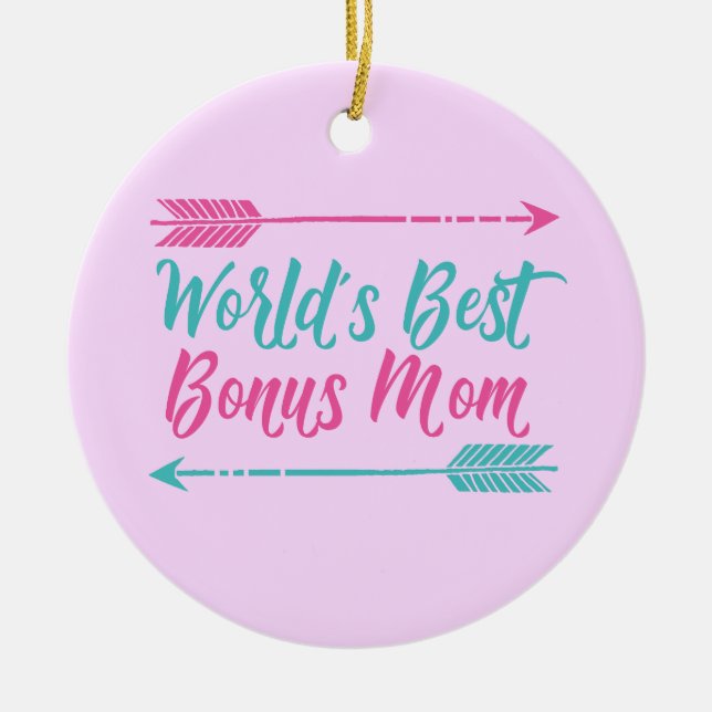 Die beste Bonus-Mama der Welt Keramikornament (Vorne)