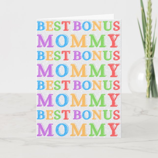 Die beste Bonus Mommy Mother Day Card Dankeskarte (Vorderseite)