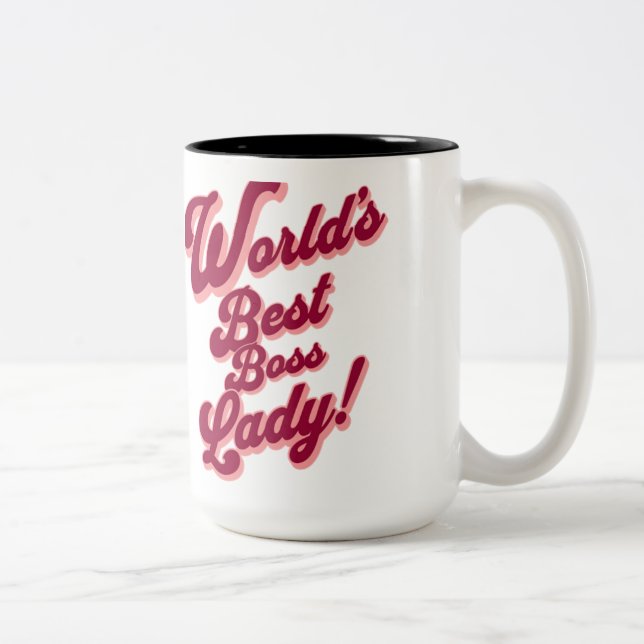 'Die beste Bossdame der Welt' Zweifarbige Tasse (Rechts)