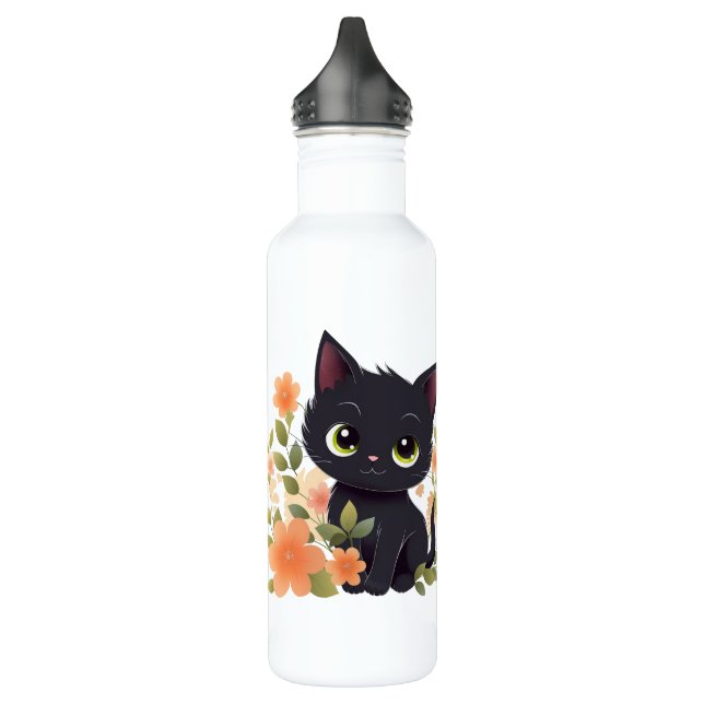 Die beste Cat-Mama der Welt Niedlich Black Kitten Edelstahlflasche (Links)