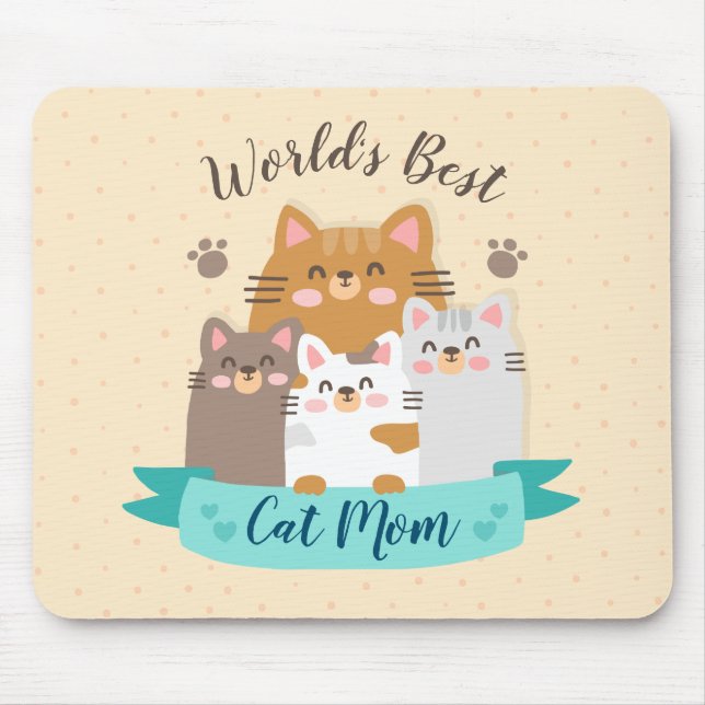 Die beste Cat-Mama der Welt - Niedliche Kätzchen Mousepad (Vorne)
