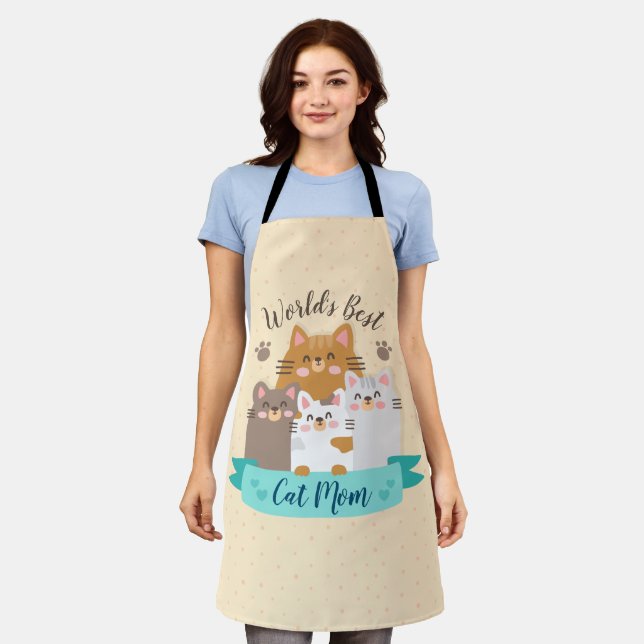 Die beste Cat-Mama der Welt - Niedliche Kätzchen Schürze (Getragen)