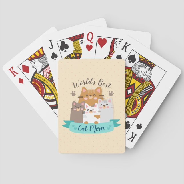 Die beste Cat-Mama der Welt - Niedliche Kätzchen Spielkarten (Rückseite)