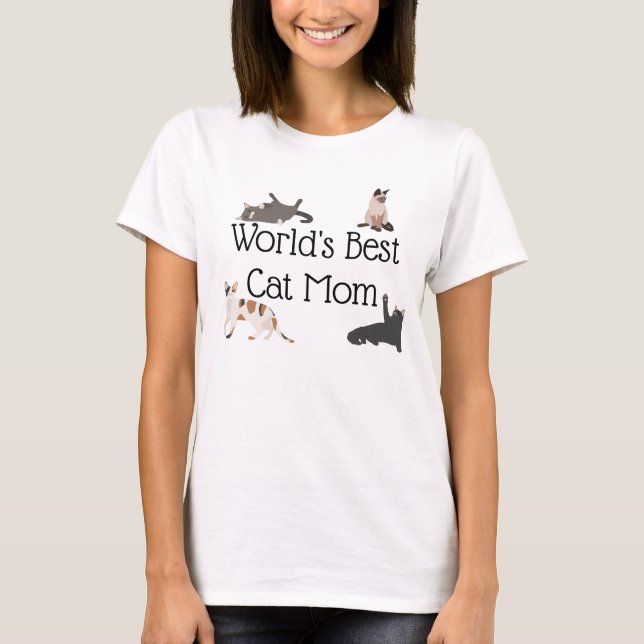 Die beste Cat-Mama der Welt T-Shirt (Vorderseite)