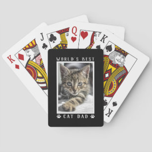 Die beste Cat Vater Paw Prints Foto Black Spielkarten