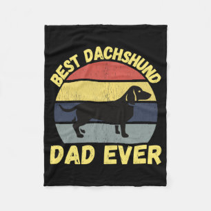 Die beste Dackel Papa je lustig Fleecedecke