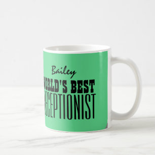 Die beste EMPFANGSDAME der Welt grünes und Kaffeetasse