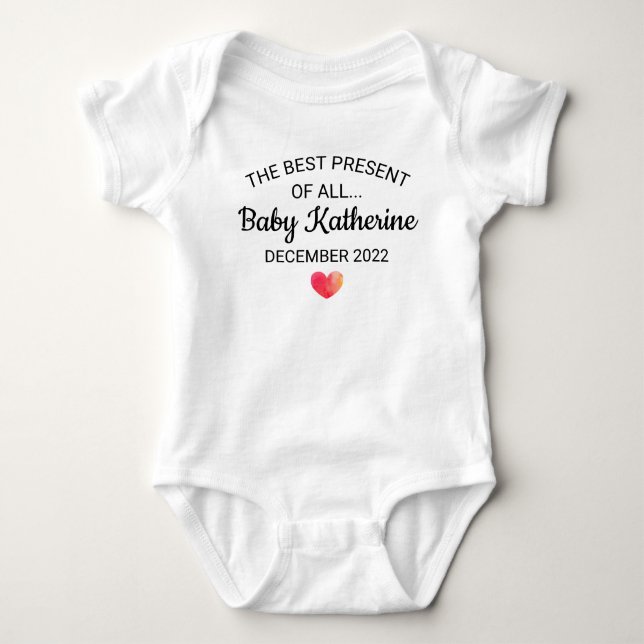 Die beste Gegenwart aller Schwangerschaftsankündig Baby Strampler (Vorderseite)