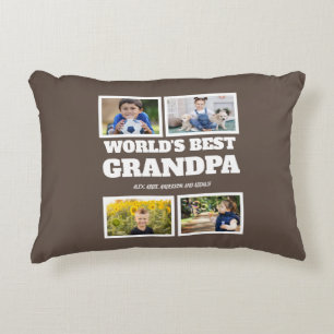 Die beste Grandpa-Brown-FotoCollage der Welt Dekokissen
