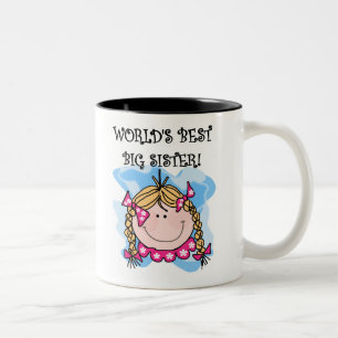 Die beste große Schwester der blonde Mädchen-Wel Zweifarbige Tasse