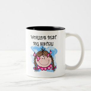 Die beste große Schwester der brünette Welt Zweifarbige Tasse