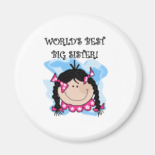 Die beste große Schwester der schwarze behaarte Magnet