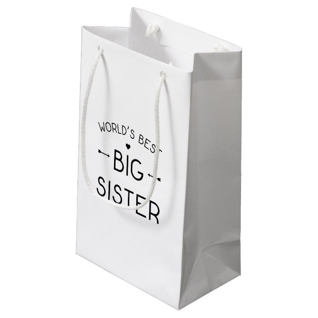 Die beste große Schwester der Welt Kleine Geschenktüte (Rückseite Schrägansicht)