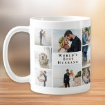 Die beste Husband-Fotosammlung der Welt Kaffeetasse<br><div class="desc">Geben Sie Ihrem Mann eine lustige,  maßgeschneiderte Kaffee-Collage-Tasse,  die er schätzen und jahrelang genießen wird,  mit 8 Fotos Ihres Hochzeitstages und Erinnerungen als Paar und "World's Best Husband".</div>