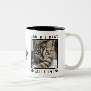 Die beste Kätzchen-Paw der Welt druckt Pet-Foto Zweifarbige Tasse