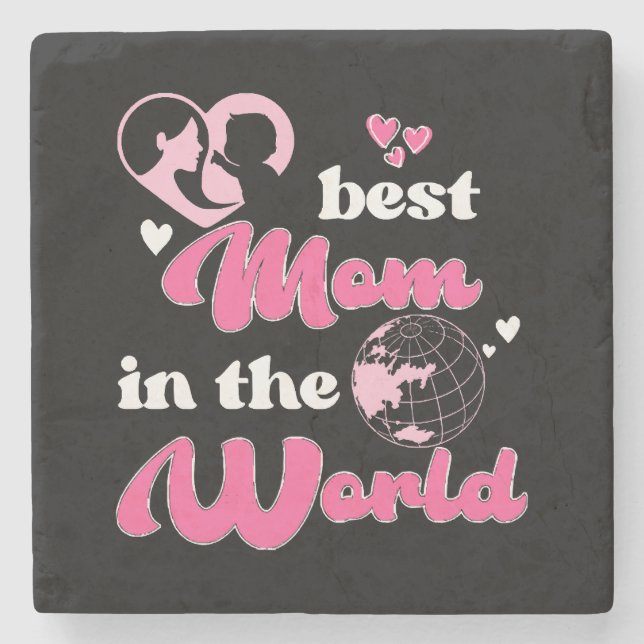 Die beste Mama am WeltMuttertag Steinuntersetzer (Vorderseite)