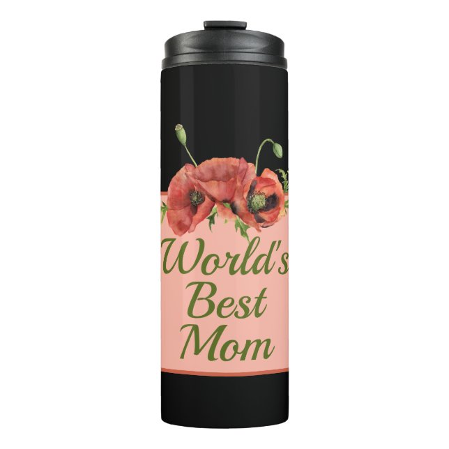 Die beste Mama der hübschen Blumenwelt Thermosbecher (Vorderseite)