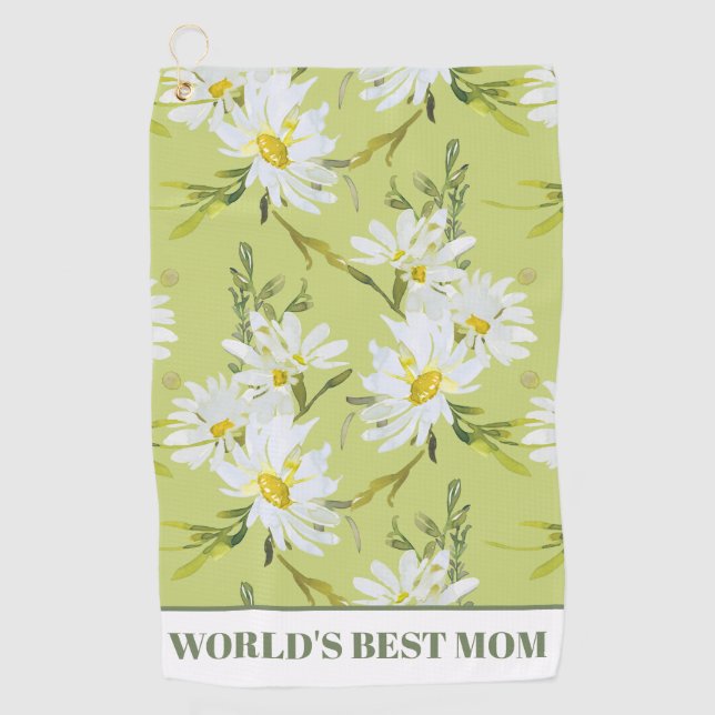 Die beste Mama der Welt, die botanische Weltgeschi Golfhandtuch (Vorderseite)