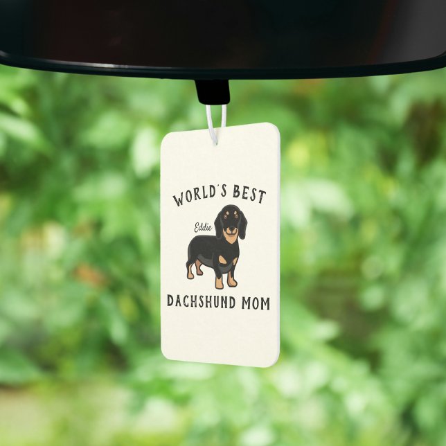 Die beste Mama der Welt für Personalisierte Dackel Autolufterfrischer (World's Best Dachshund Mom Personalized Dog Name Air Freshener)