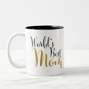 Die beste Mama der Welt (Gold) Zweifarbige Tasse