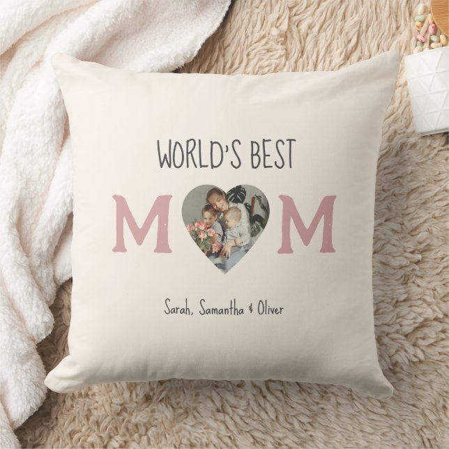 Die beste Mama der Welt - Herz-Foto und Benutzerde Kissen (Decke)