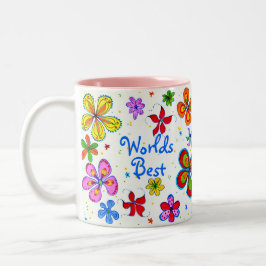Die beste Mama der Welt Illustriert Zweifarbige Tasse
