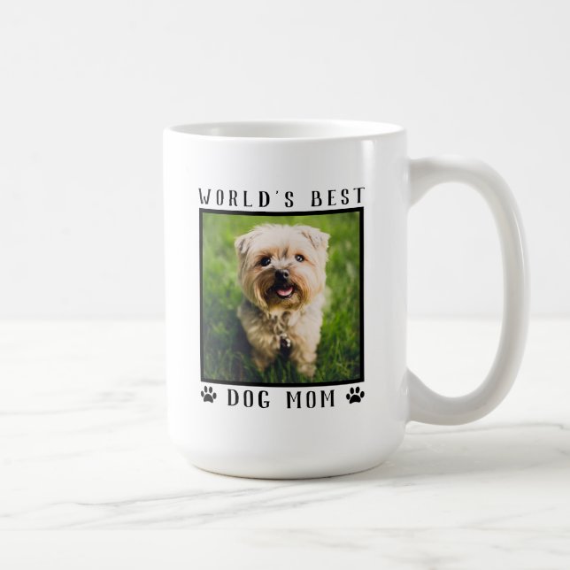 Die beste Mama der Welt mit dem Foto Ihres Hundes Kaffeetasse (Rechts)