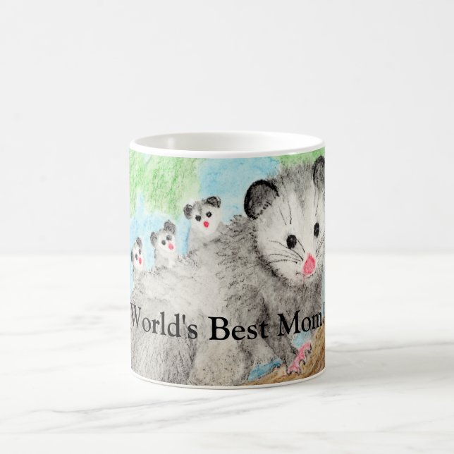 Die beste Mama der Welt! Opossum und Säuglinge Kaffeetasse (Mittel)