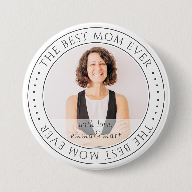 Die beste Mama für das moderne klassische Foto Button (Vorderseite)