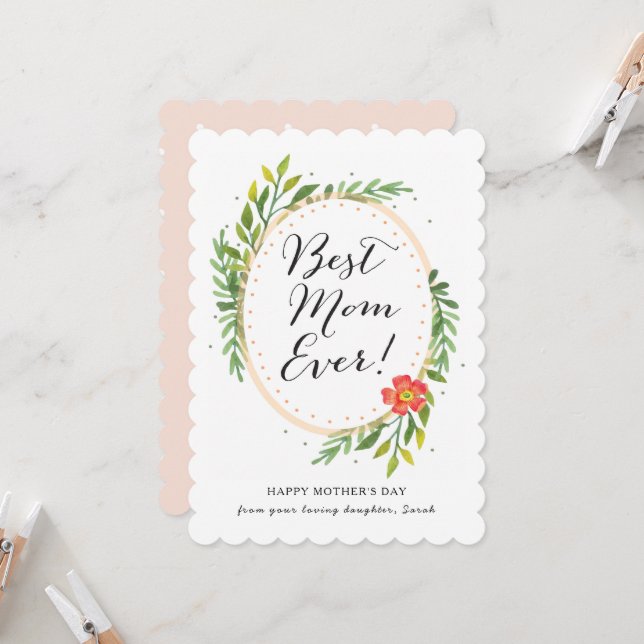 Die beste Mama für jeden Muttertag Karte (Vorderseite/Rückseite Beispiel)