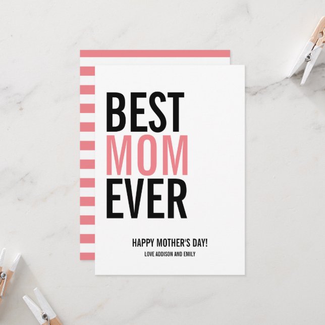 Die beste Mama für jeden Muttertag Karte (Vorderseite/Rückseite Beispiel)