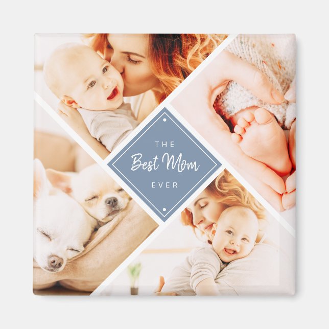 Die beste Mama für moderne, individuelle Fotos Magnet (Vorne)