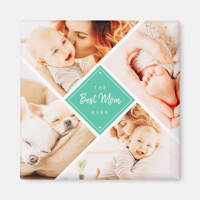 Die beste Mama für moderne, individuelle Fotos Magnet (Vorne)