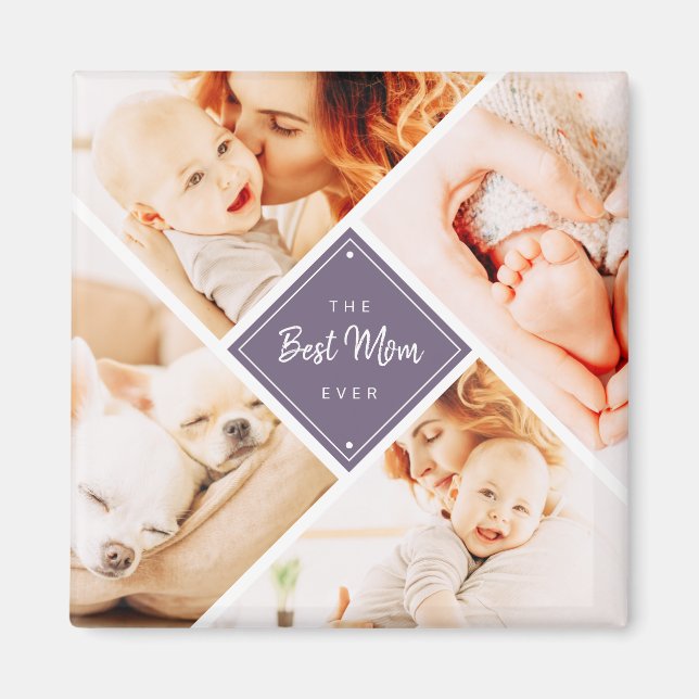 Die beste Mama für moderne, maßgeschneiderte Fotos Magnet (Vorne)