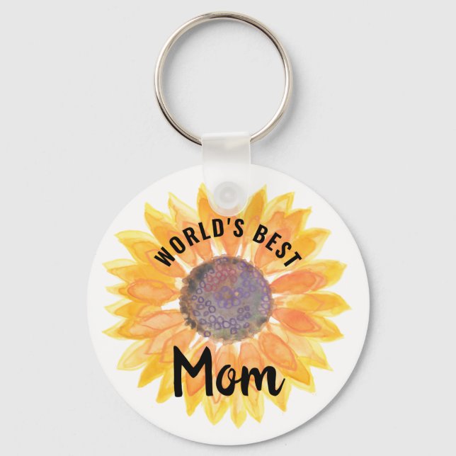 Die beste Mama für Sonnenblumen-Schlüsselanhänger  Schlüsselanhänger (Vorderseite)