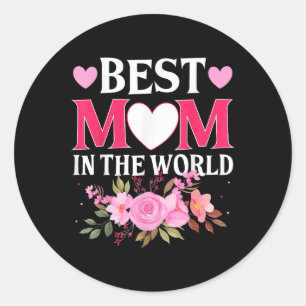 Die beste Mama in der Welt für Mama-Blumenmütter Runder Aufkleber