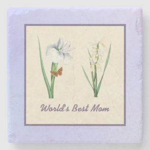 Die beste Mama Ire und Schmetterling der Welt auf Steinuntersetzer